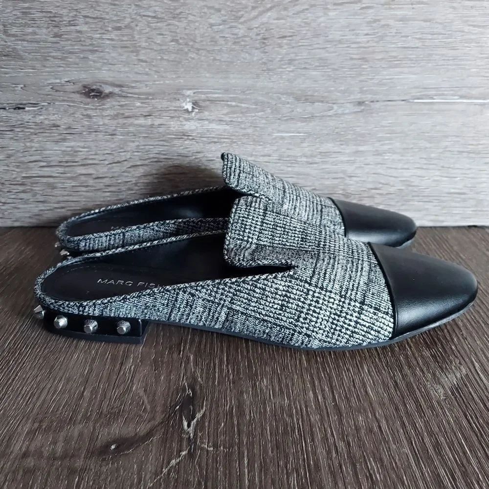 MARC FISHER Analise Tweed Print Slide-On Mules 8M